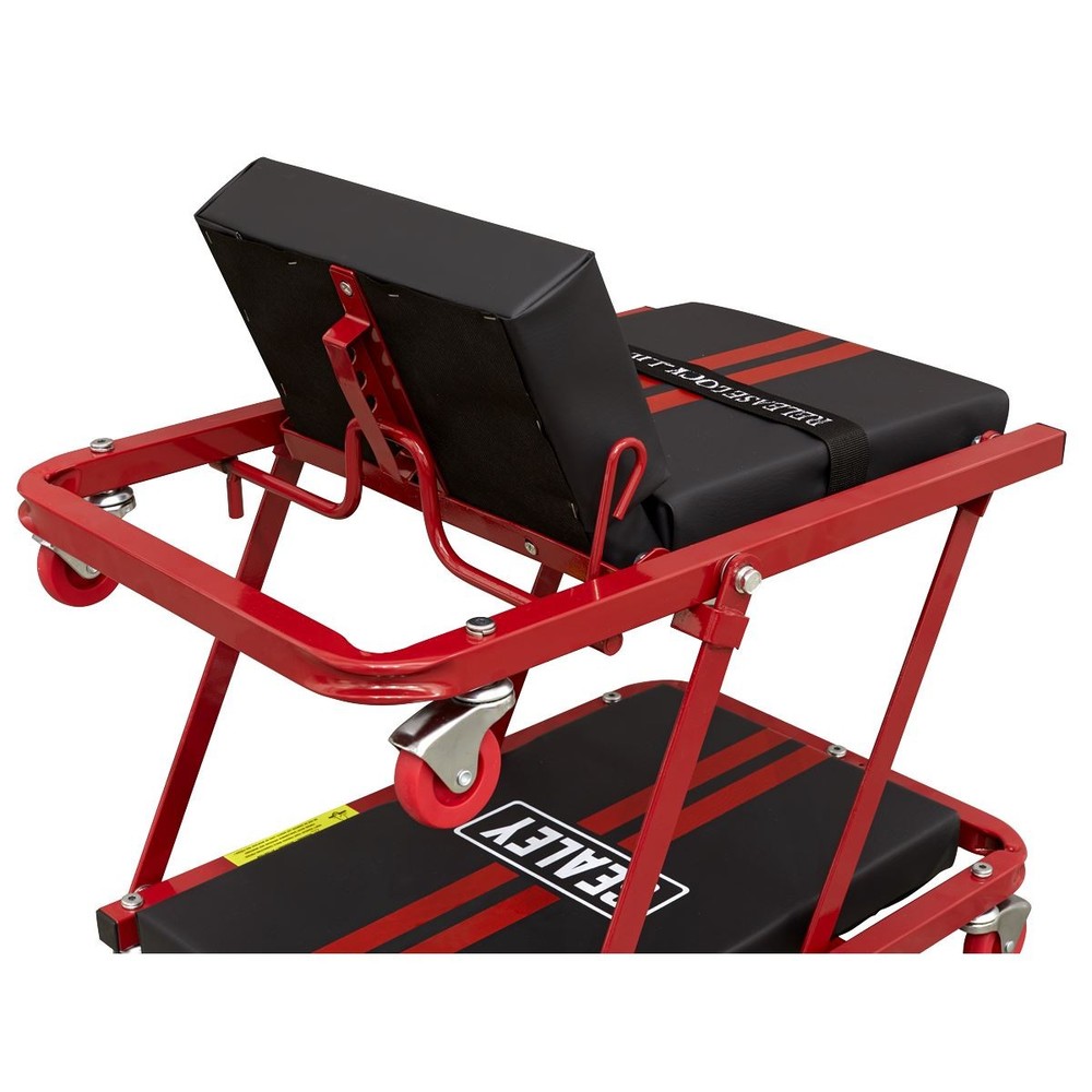 Sealey Creeper/Seat Steel with 7 Wheels & Adjustable Head Rest