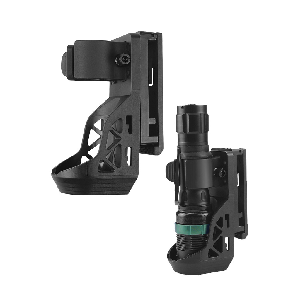 Tactical Flashlight Holster With Lever Side Lock System 360° Rotating Torch Set