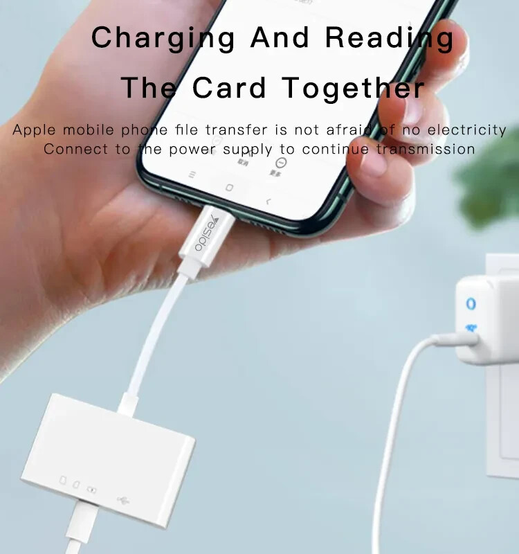 4 in 1 Memory Card Reader OTG Cable Adapter iPhone 8 Plus iPad 12 13 14 Pro Max