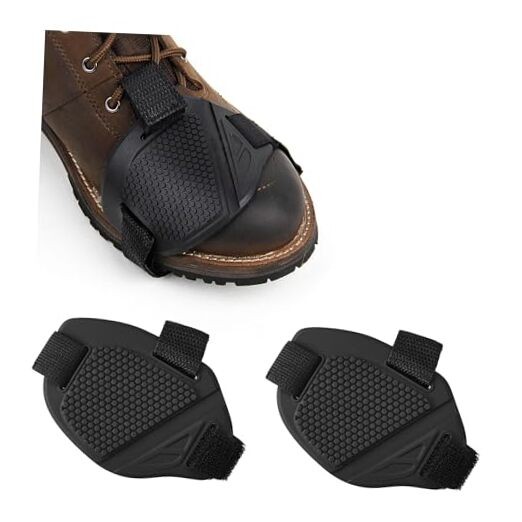 2PCS Black Motorcycle Shift Guard, Rubber Boot Protector Pads, 2 Pieces