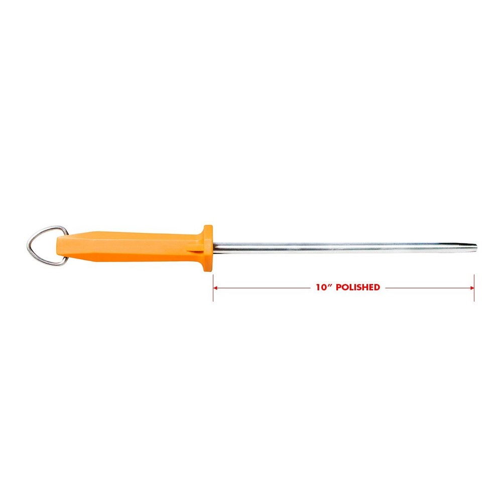 UltraSource Honing Steel Smooth 10 Inch Orange Handle Sharpener