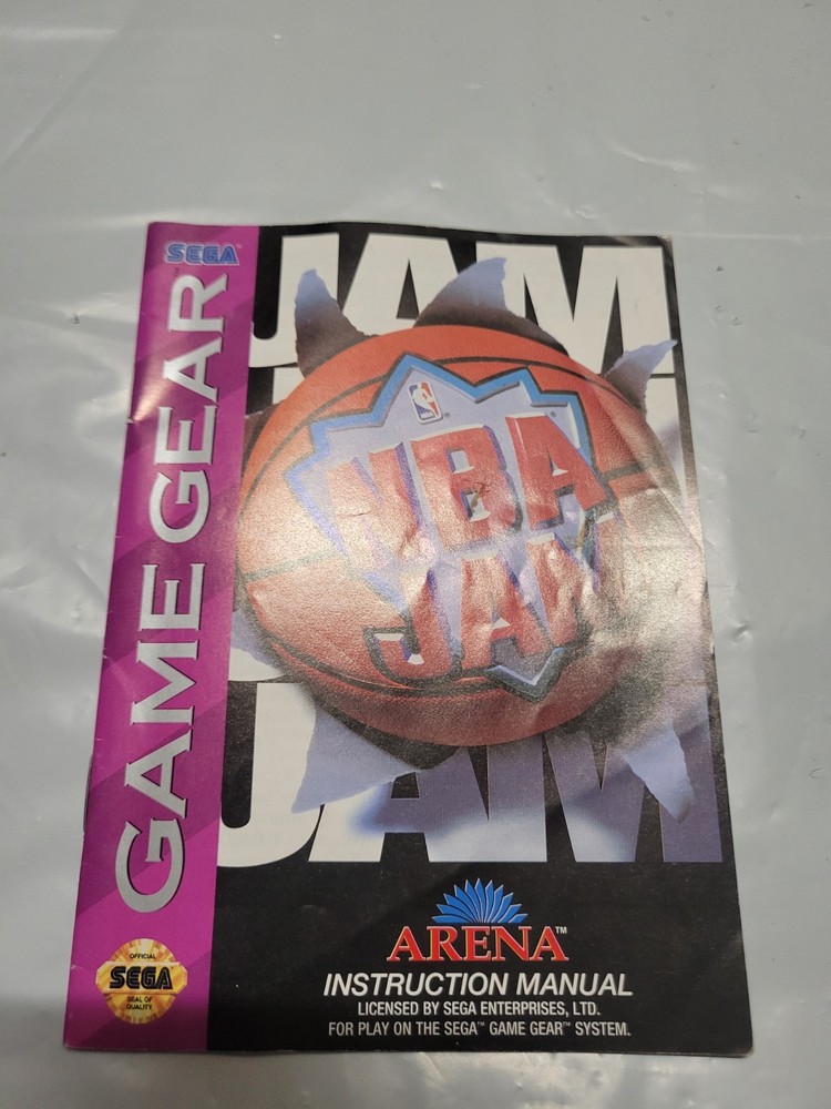 NBA Jam Sega Game Gear Video Game Manual Only
