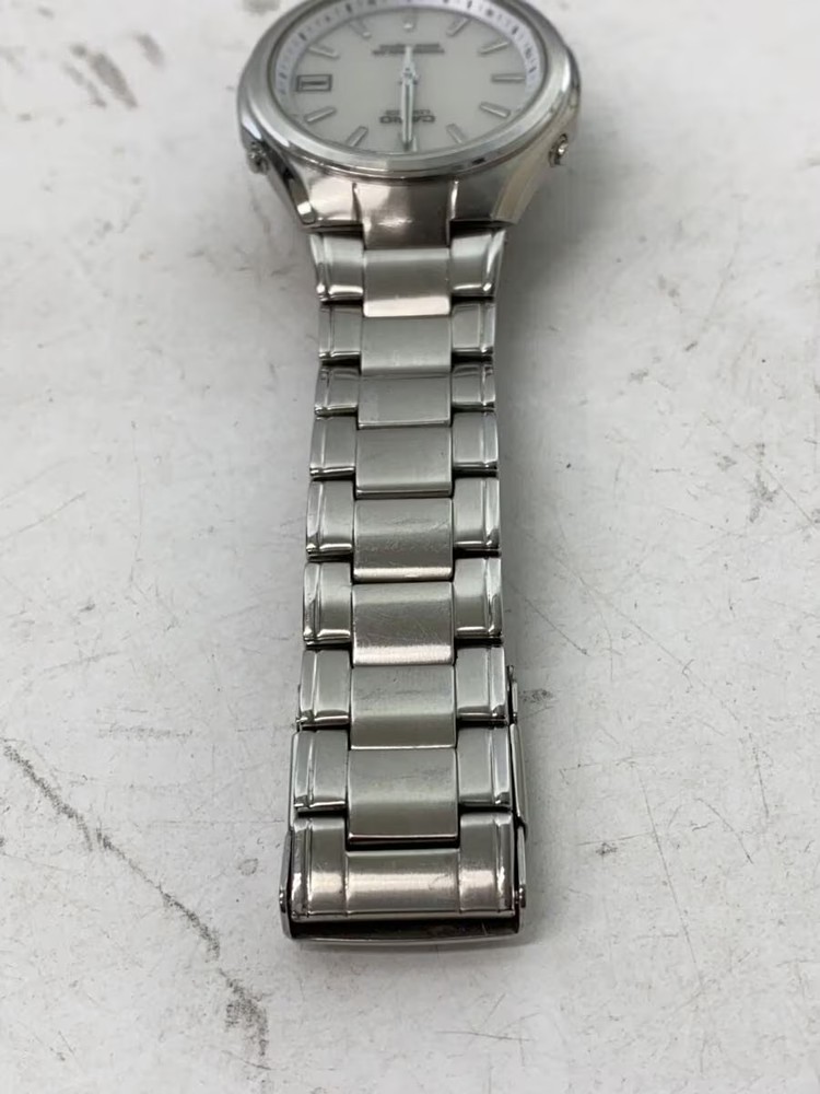 CASIO Solar Watch Other Analog Stainless WHT SLV SS