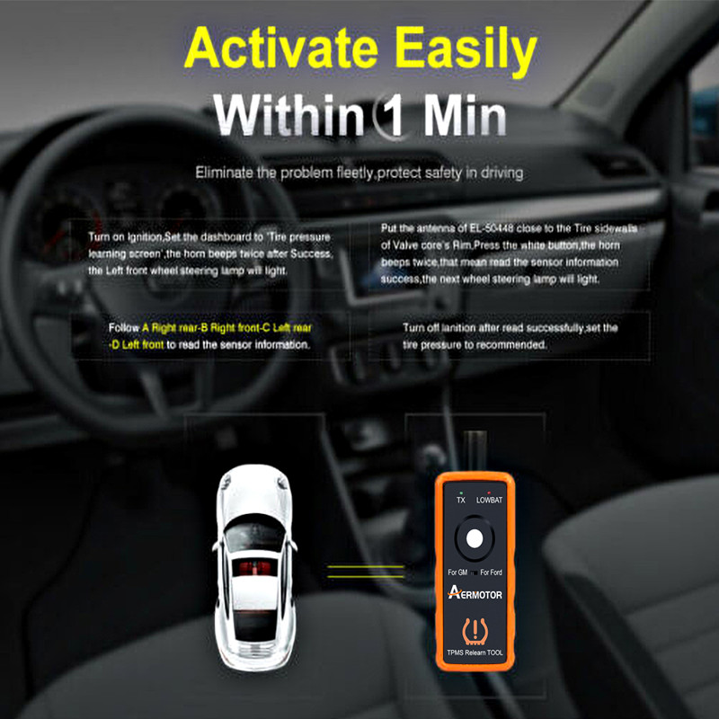 Universal TPMS Reset Tool Relearn Tool Auto Tire Pressure Sensor For Ford For GM