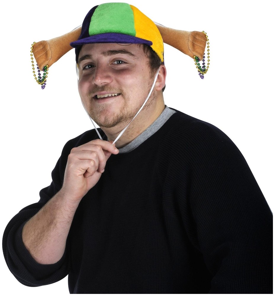 Plush Mardi Gras Beads Cap - Beistle