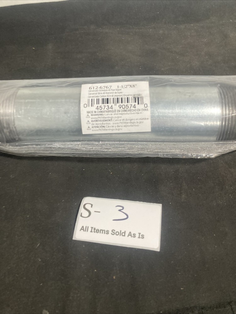 Nipple Galvanized Steel 1-1/2" x 8"