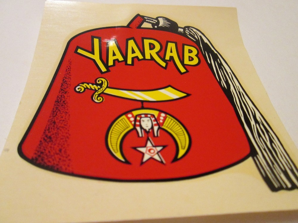 1960’s - 70’s YAARAB Shriner Sticker UNUSED