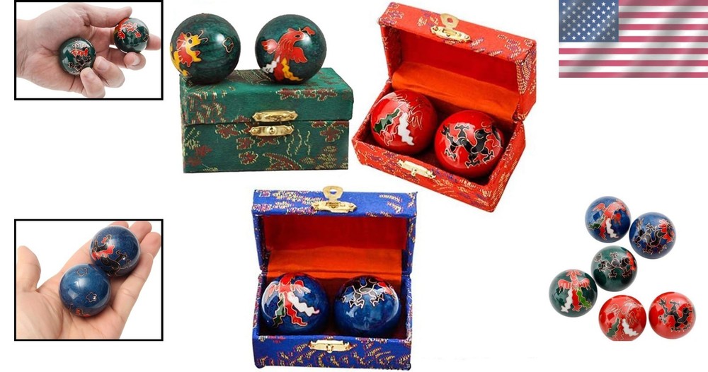 Baoding Chinese Health Balls, Dragon & Phoenix - Assorted Colors, Memory Boost