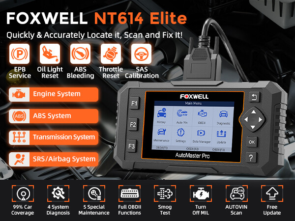 FOXWELL Car OBD2 Diagnostic Scanner ABS SRS Engine AT System Code Reader OIL EPB
