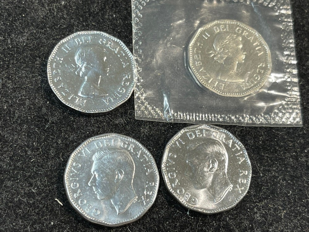 Canada 5 Cents 4 Coins Lot Excellent Condition