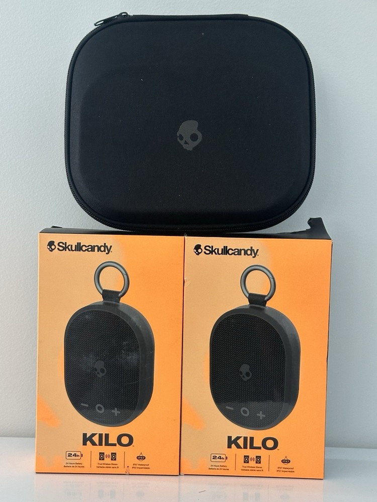 Skullcandy Kilo Wireless Waterproof Bluetooth Speaker with Case Bundle, 2-pack