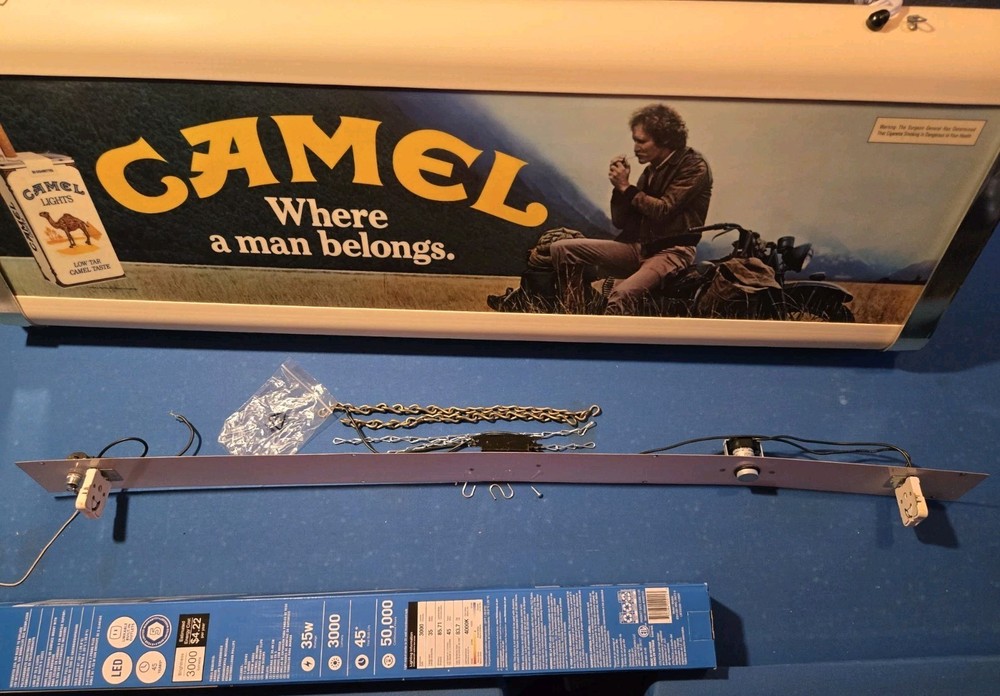 Camel Lights 40" Poker / Pool Table Light 1982 * LED Conversion * Fits 7' Table