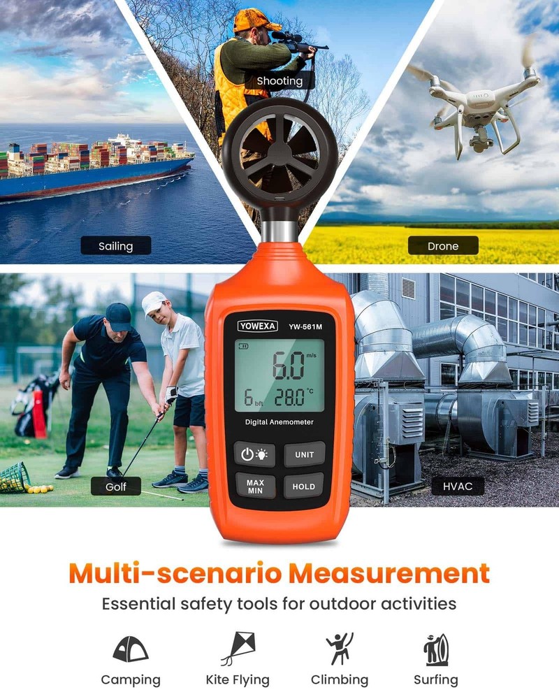 Digital Anemometer, YOWEXA Lux Meter