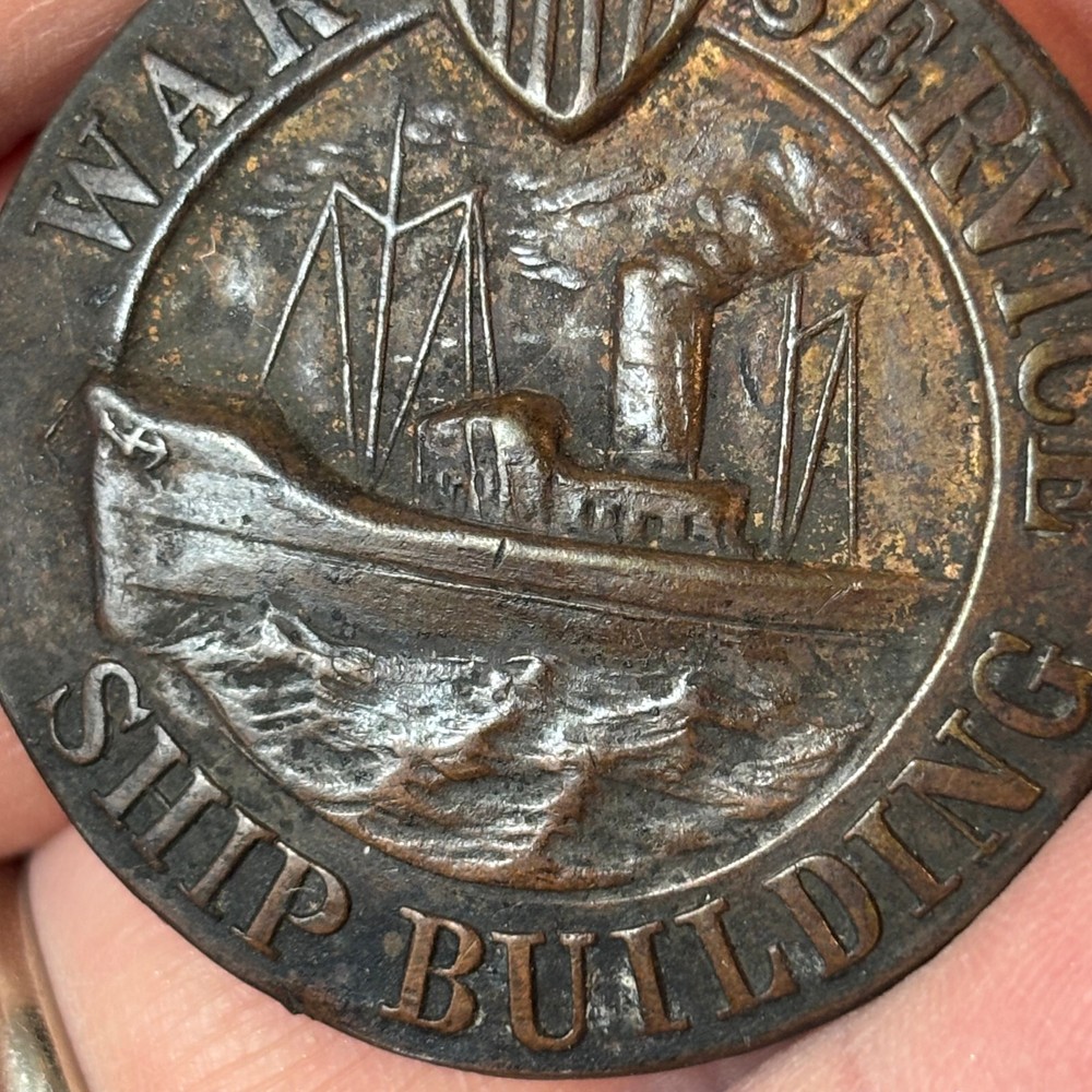 WWI War Service Ship Building Pin