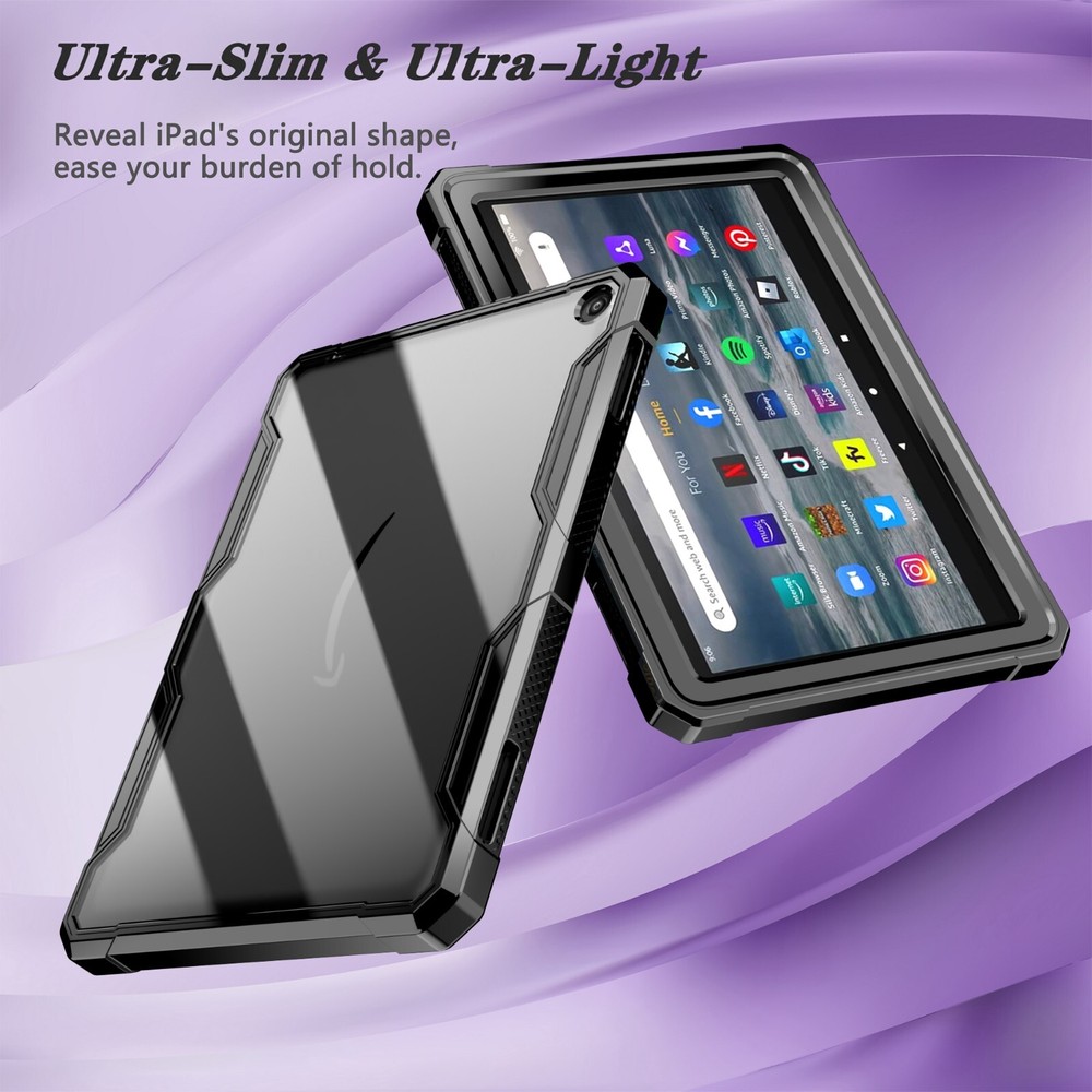 For 2024/2022 Amazon Fire HD 8 8 inch Tablet Case with Built-in Screen Protector