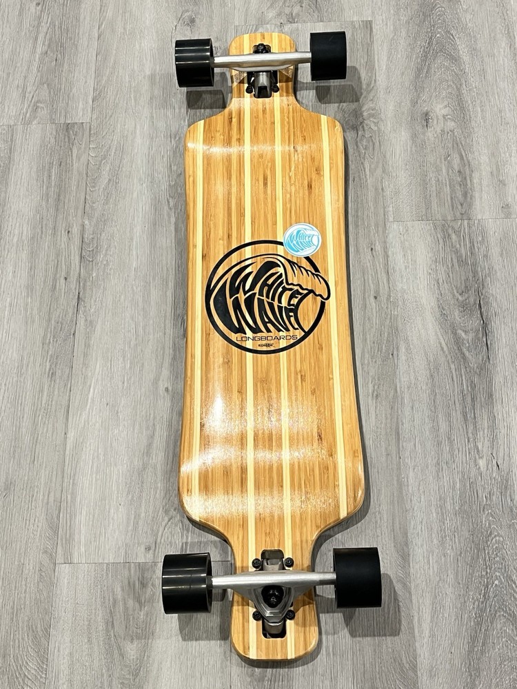 White Wave Longboard Skateboard Warrior 38” Complete Loaded