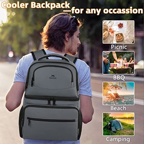 Cooler Backpack, 26 Cans Insulated Lunch Backpack for Men 26Cans Austere Grey