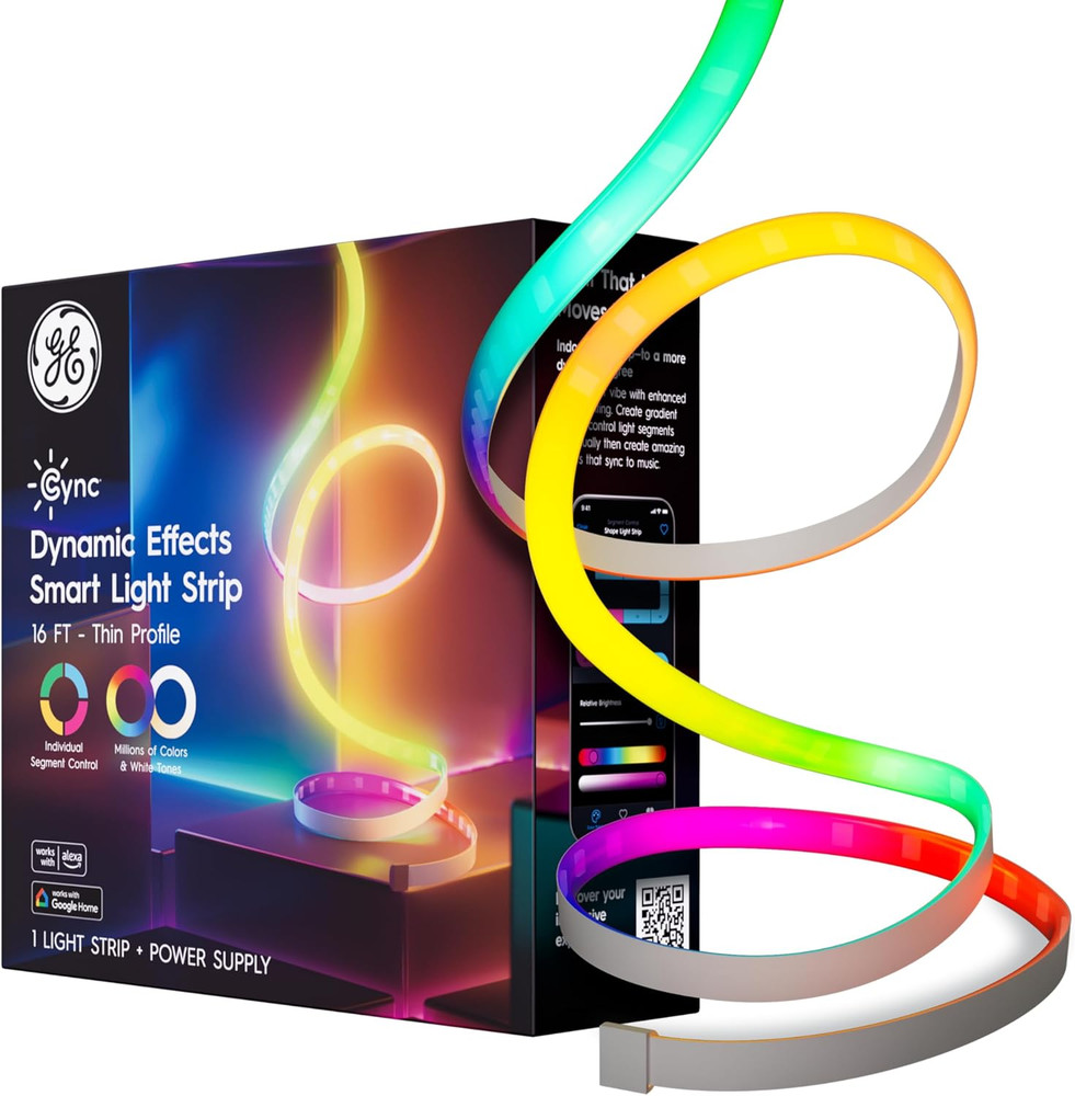 Dynamic Effects Smart LED Light Strip with Music Sync, Color Changing Wifi Light
