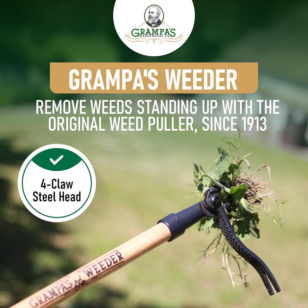 Grampa's Weeder The Original Stand Up Weed Puller Tool with Long Handle Mad...