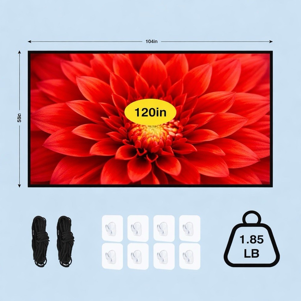 Simple Projection Screen 120 Inches foldable 16:9 scale
