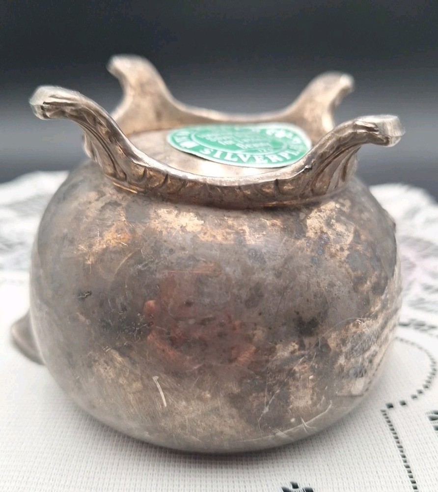 Vtg Silverplated Creamer Bowl Silver On Copper "Milk Jug" Design Missing Handle