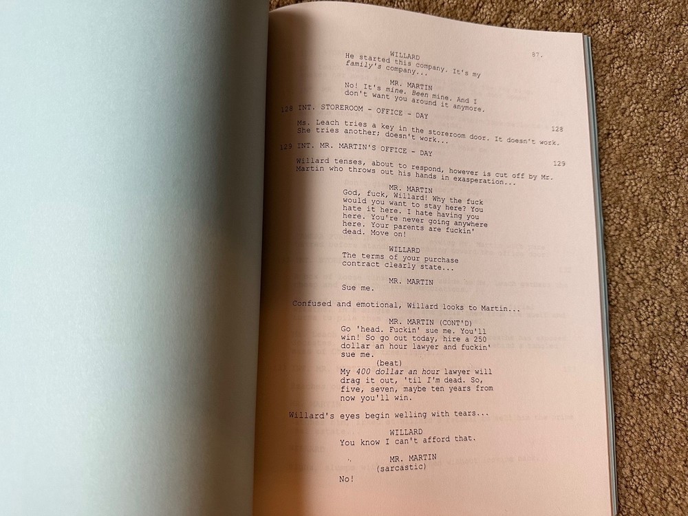 WILLARD Movie Screenplay Script CRISPIN GLOVER GLEN MORGAN