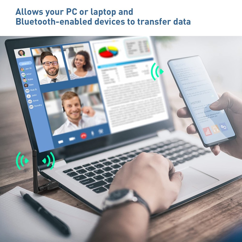 Long Range USB Bluetooth 5.1 Adapter for PC Black