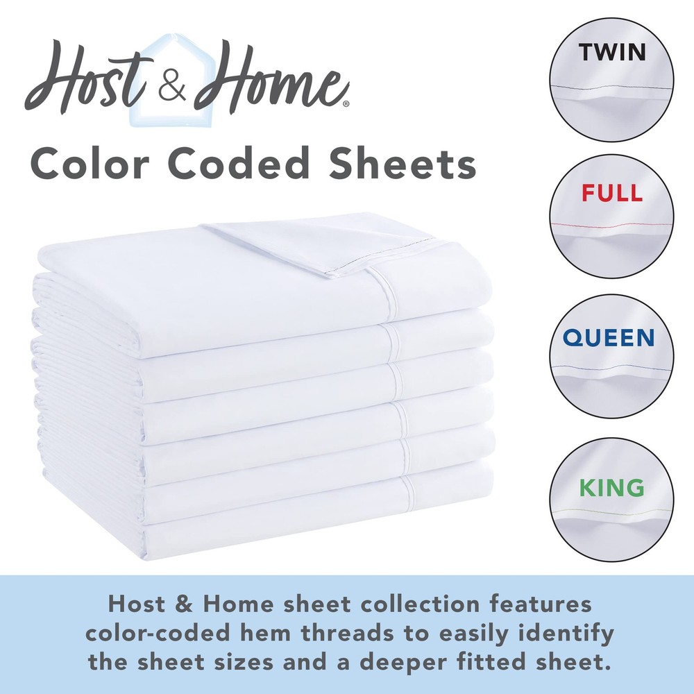 Arkwright Bulk Queen Flat Sheets - Pack of 6 - Soft - 6, White