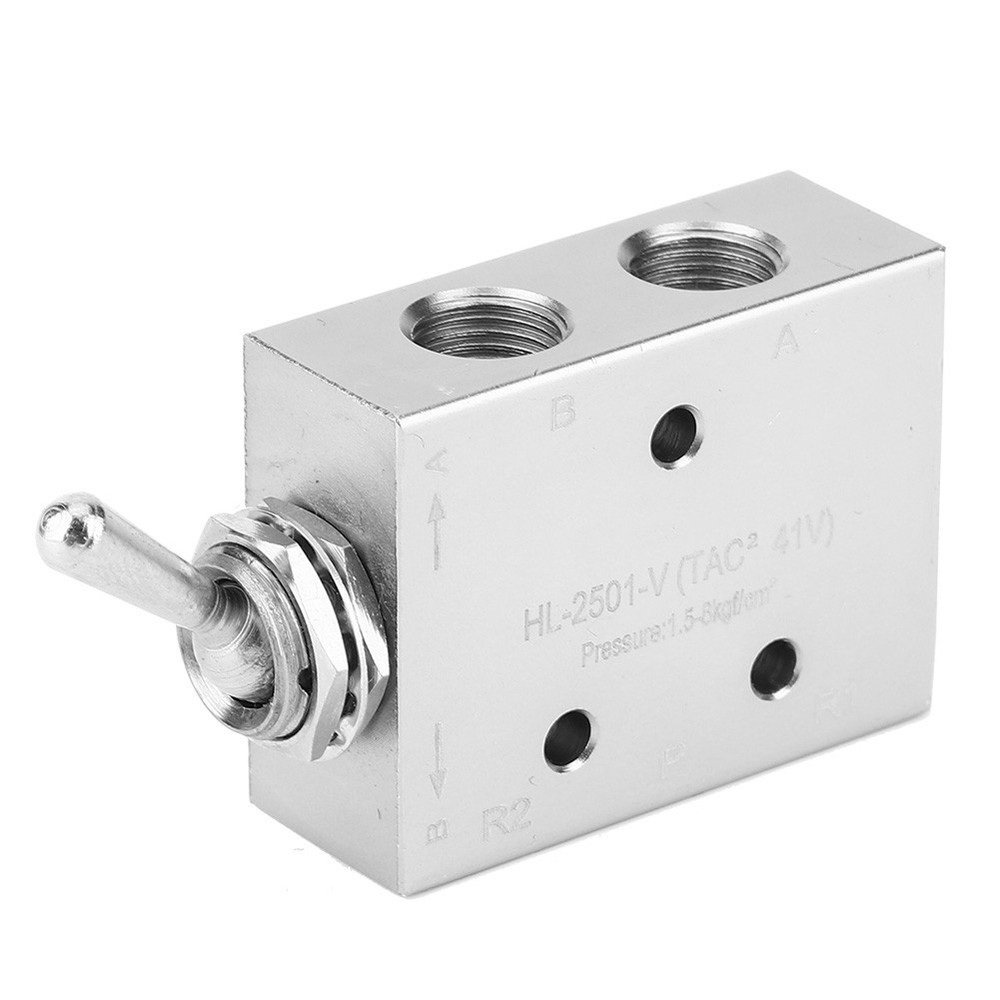 Toggle Switch Valve 2-Position 5-Way Mechanical Pneumatic Knob Switch G1/8in CS