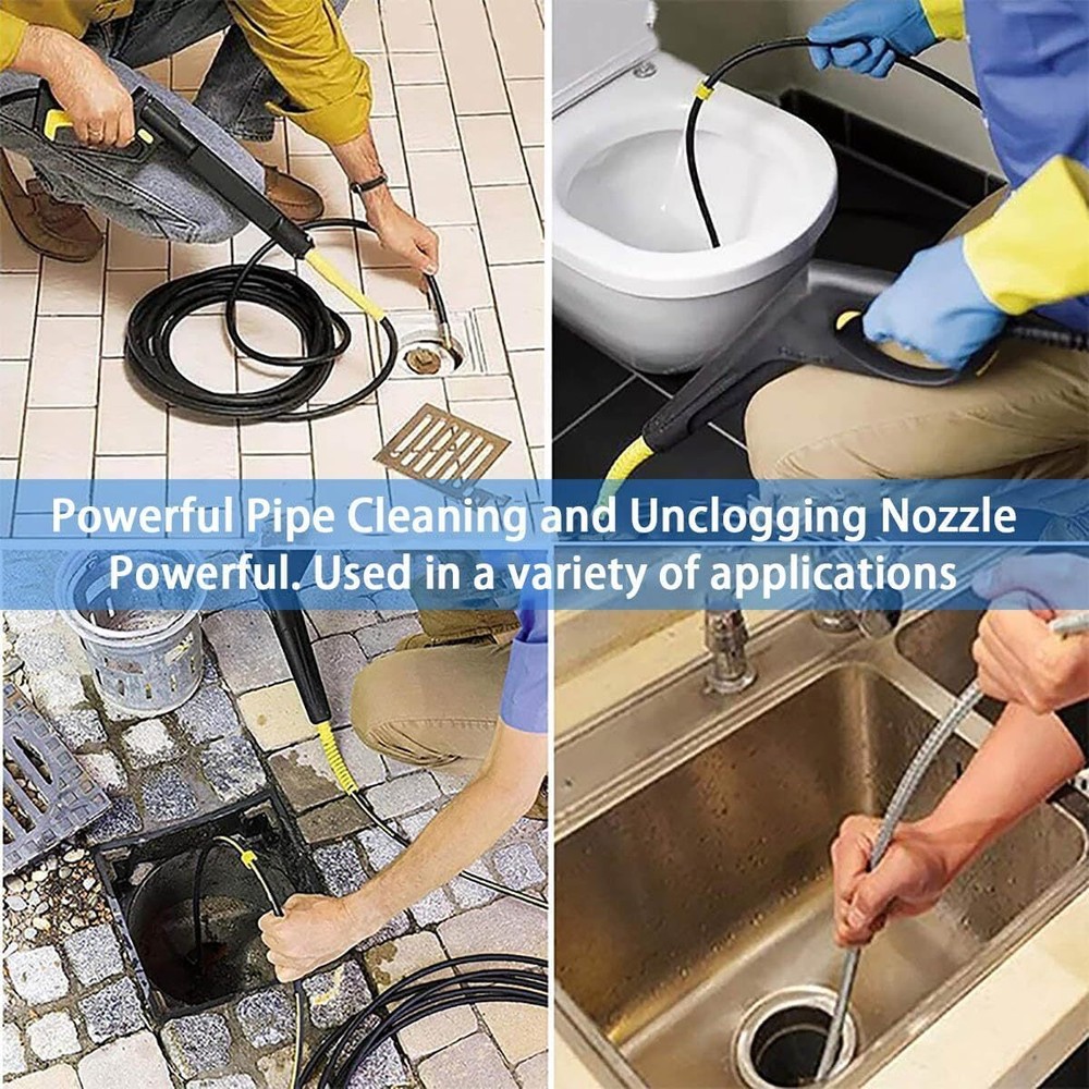 Pressure Washer Nozzle, Powerful Pipe Cleaning And Unclogging Nozzle