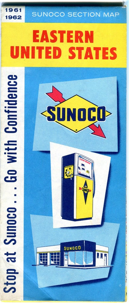1961/62 Sunoco Eastern US Vintage Road Map