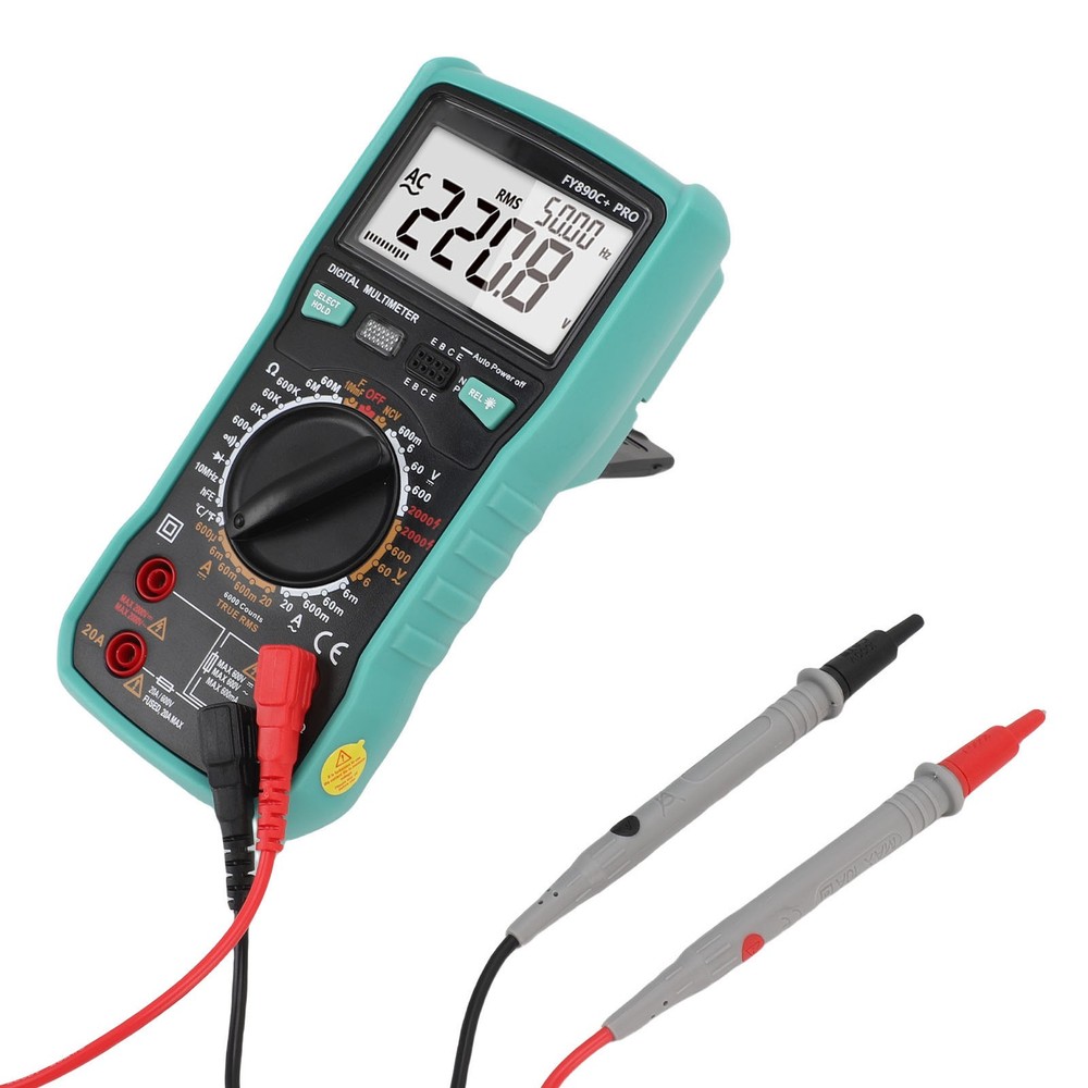 Digital Multimeter 6000 Counts Tester 2000V Voltage Current Capacitance Testing