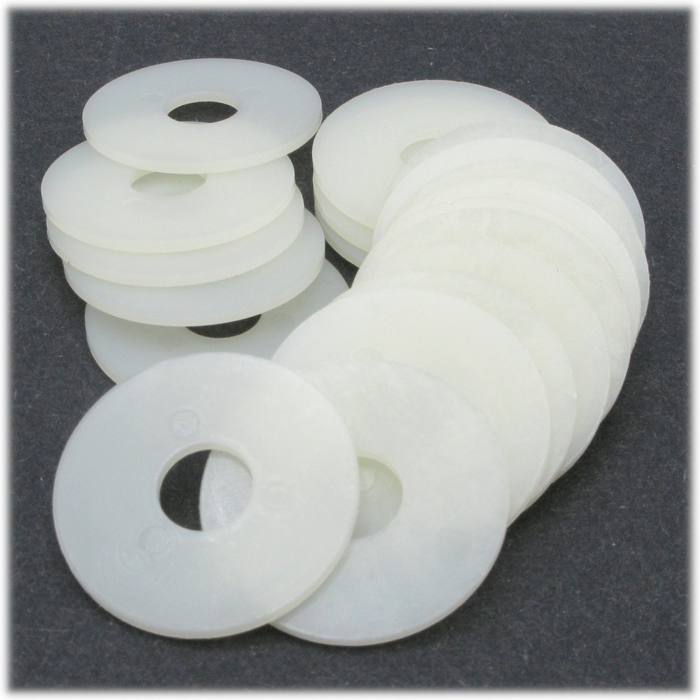 1.25" Nylon Flat Washers, 3/8", 20pc
