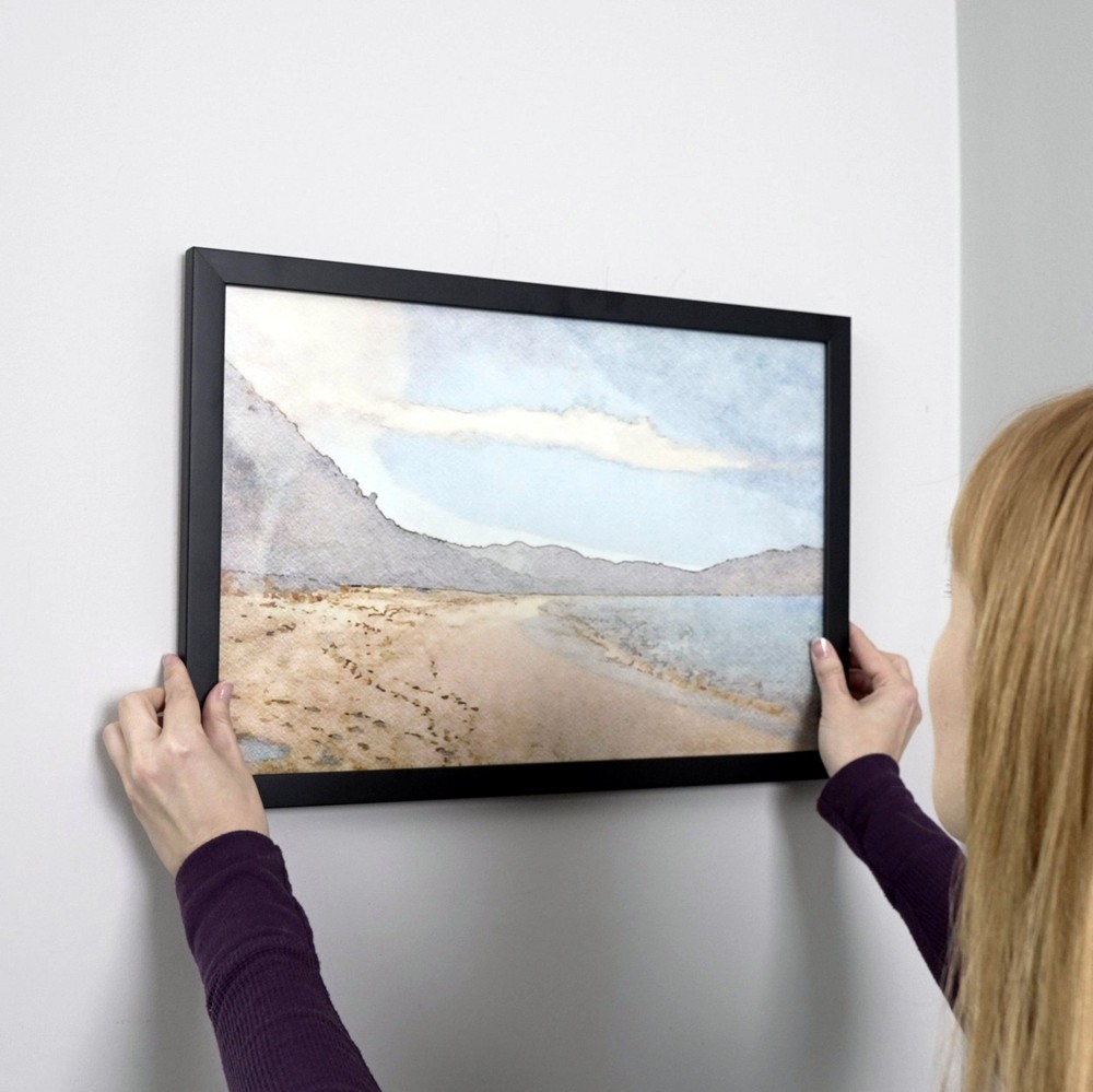 19x8 Frame Black Real Wood Picture Frame Width 0.75 inches | Interior Frame Dept