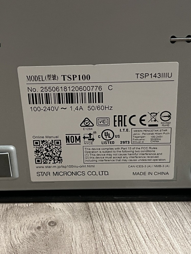 Star TSP100III futurePRNT Receipt Printer