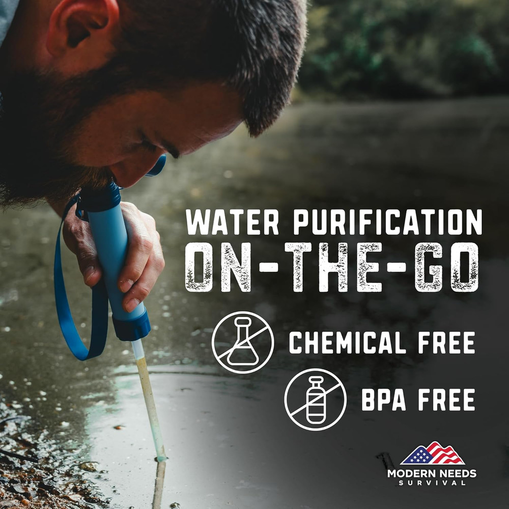 Ready Filter Personal Water Filter Straw | Backpacking Water Filter for Hiking &