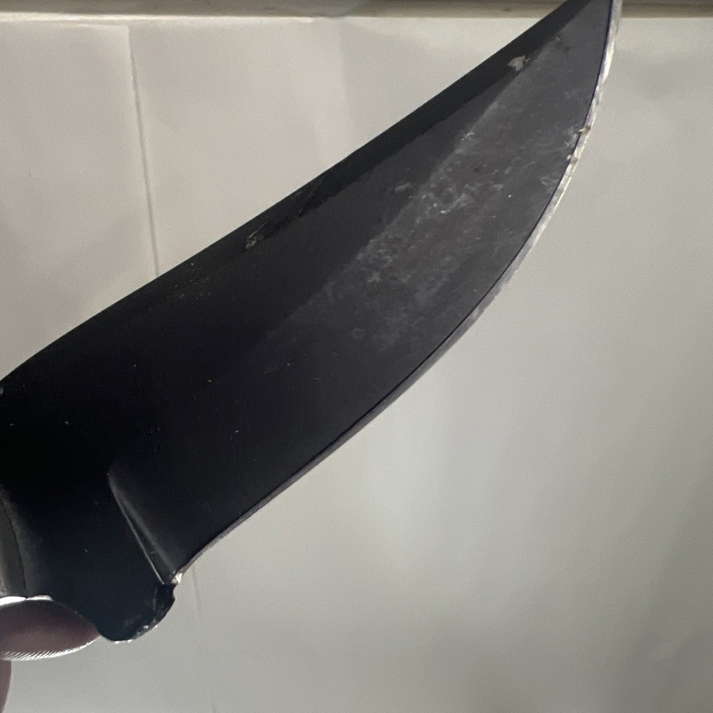 Custom 8.5”Fixed Knife w/ Bone Handle W/Leather Sheath