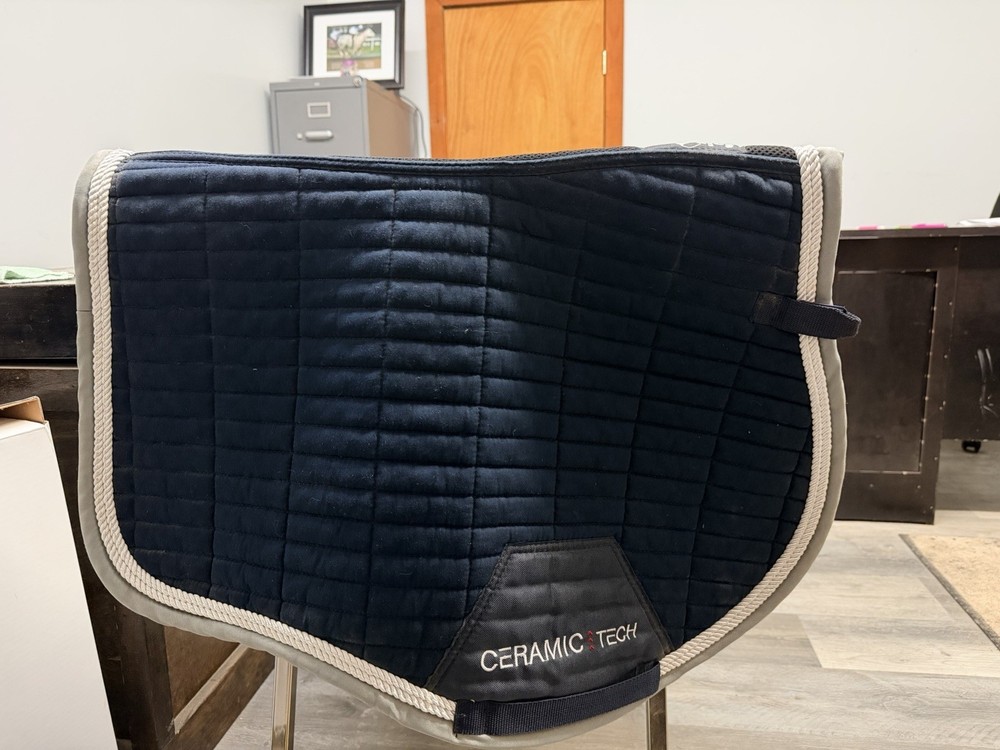 Navy Ceramic Tech FairPlay Pad English Saddle Pad Full Size