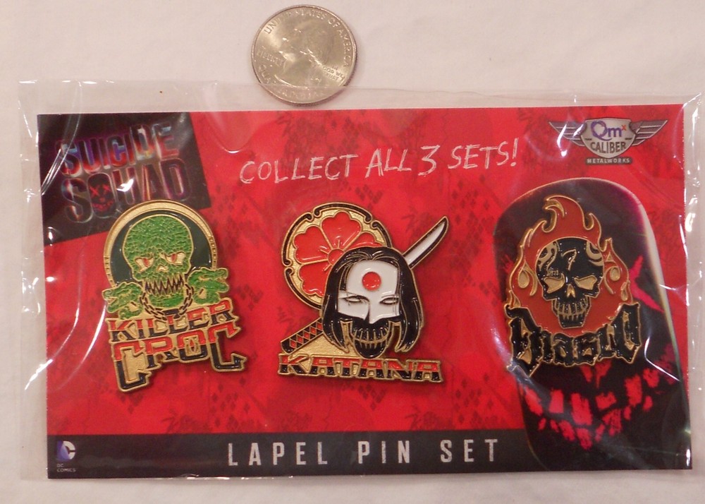 DC Suicide Squad Lapel Pin 3 Pack Set