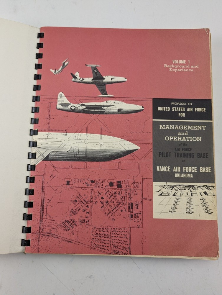 1960 Vought USAF Pilot Training Proposal Vance OK Air Fprce Base Spiral Bound