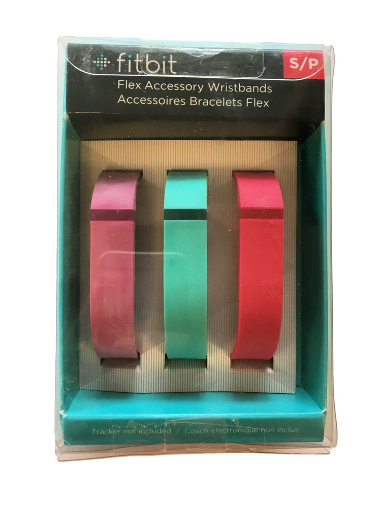 Fitbit Flex Accessory Wristbands 3 Pack Small Violet Teal Pink NIB
