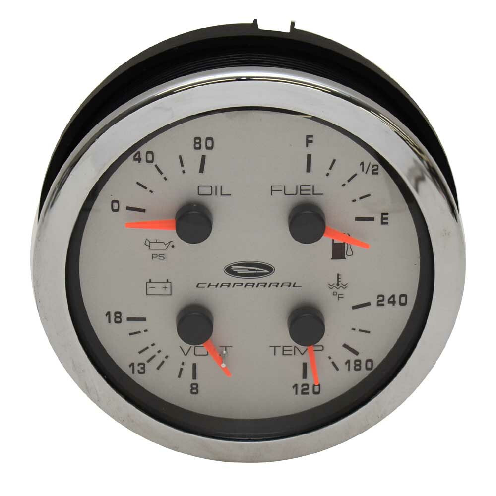 Chaparral Boat Multi-Function Gauge 63176 | Silver Oversized 4 1/4 Inch