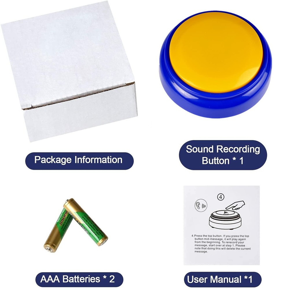 Recordable Talking Button Dog Training Button Easy Pet Communication 1 Pack