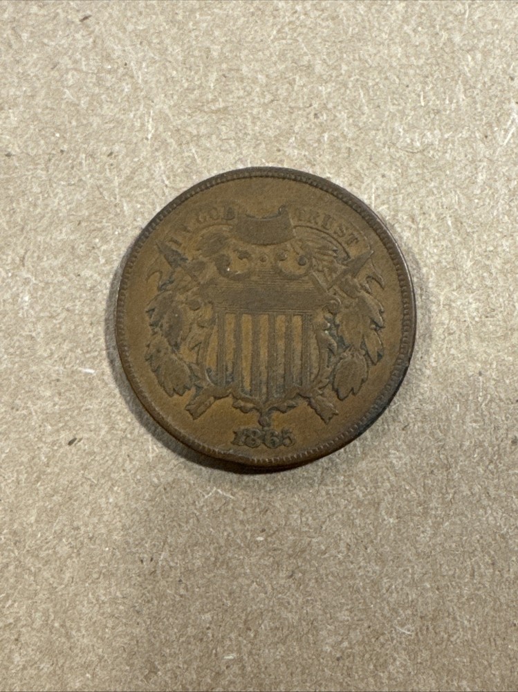 1865 2 Cent Piece TC