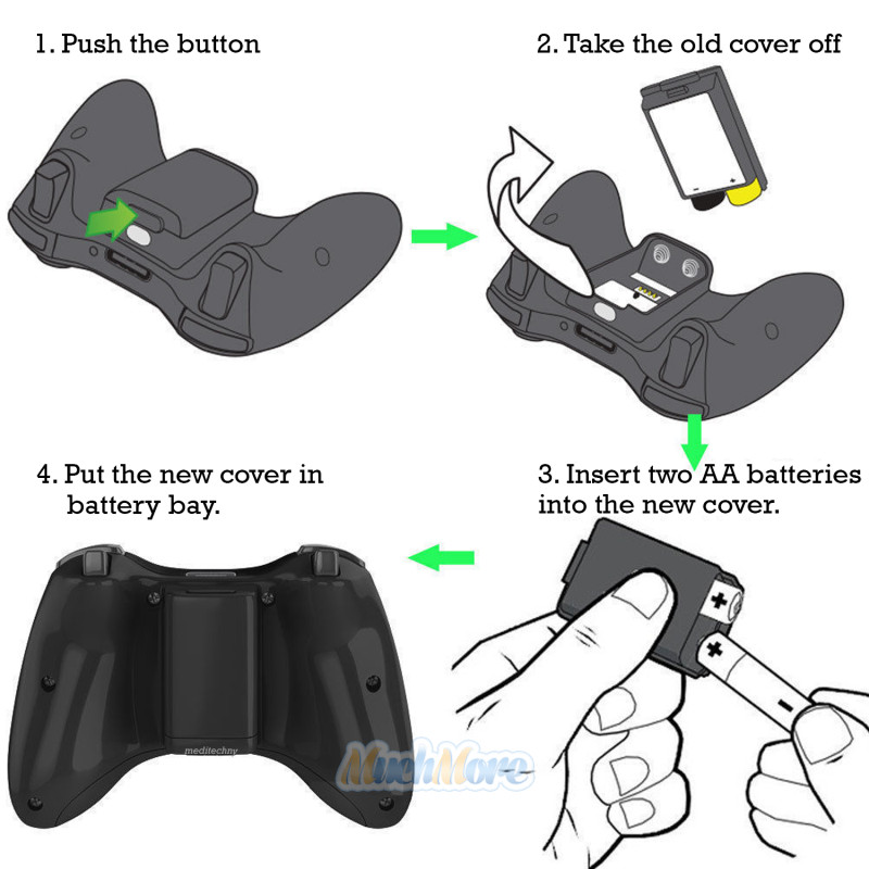 40Pcs AA Battery Back Cover Case Shell Pack For Xbox 360 Wireless Controller USA