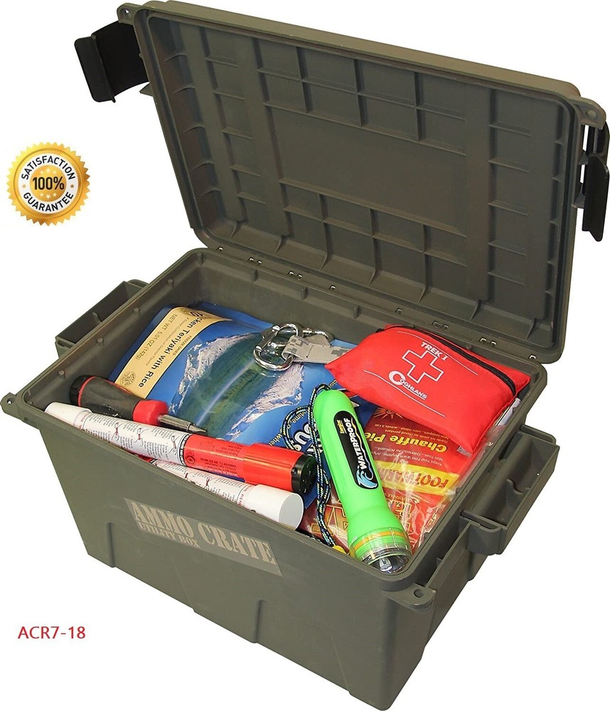 Military Ammo Crate Stackable Utility Caliber Bulk Storage Box MTM ACR7-18 GREEN