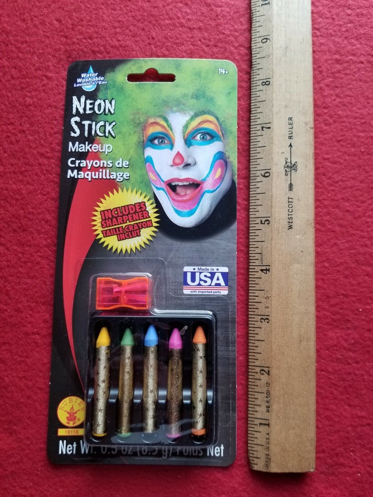 Neon Stick Halloween Clown Makeup