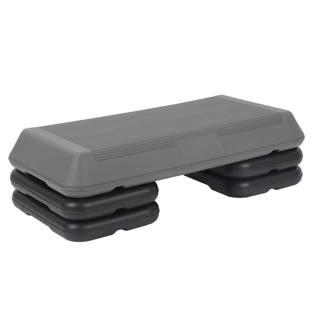 28'' Aerobic Step Platform Exercise Workout Stepper Non-Slip Surface W/4 Risers