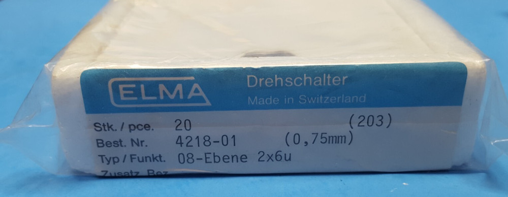 SELECTOR SWITCH, 4218-01 , ELMA, Switch housing, non-shorting