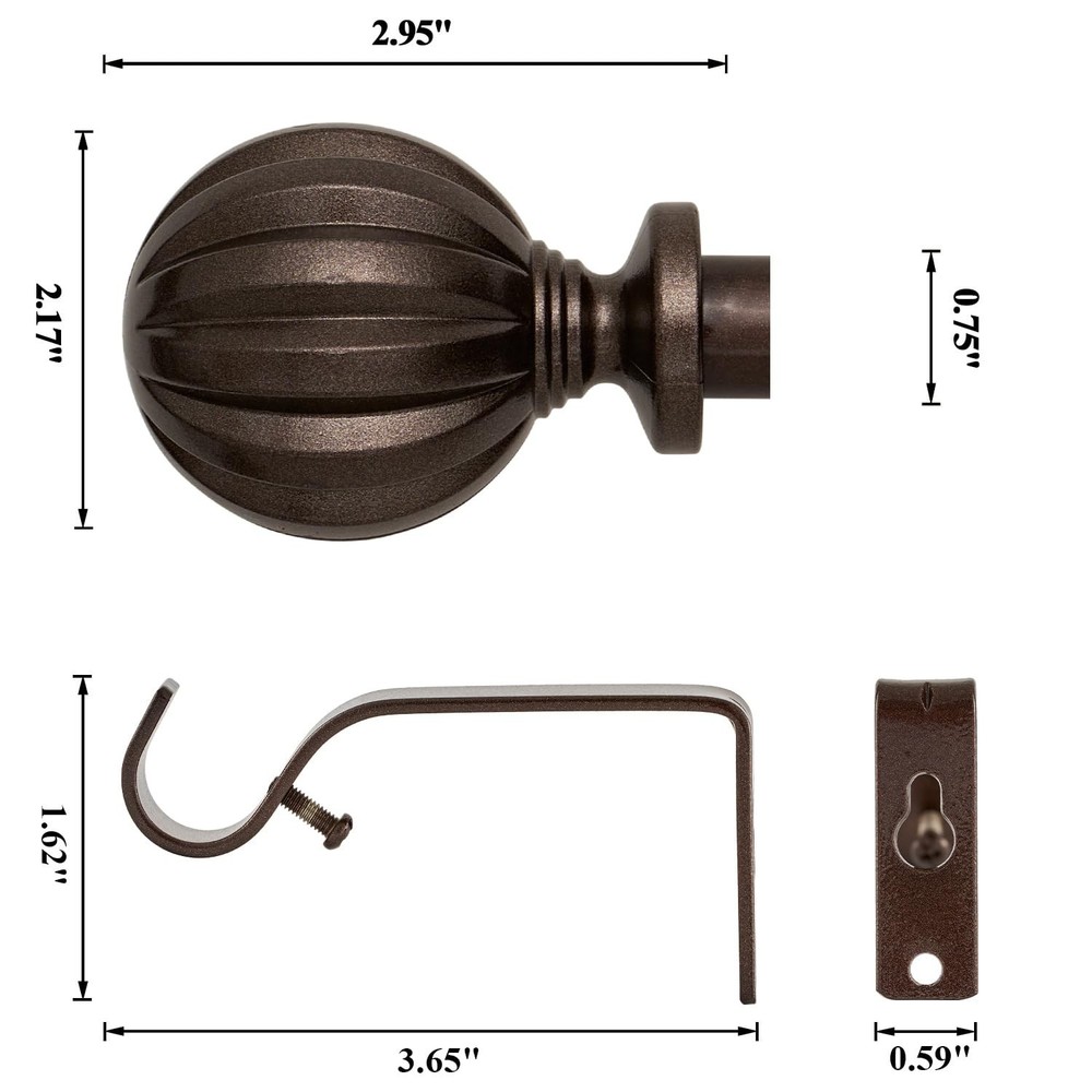 Curtain Rod,Window Curtain Rods for Windows Easy Installation,Adjustable Deco...